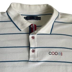 Vintage Y2K Coogi Polo Shirt Mens 3XL Stripe Embroidered Logo